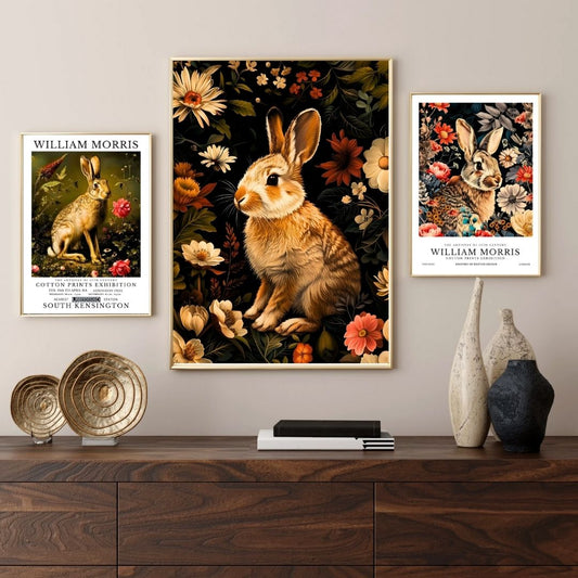 Rabbit Hare Vintage Animal William Morris Wall Art