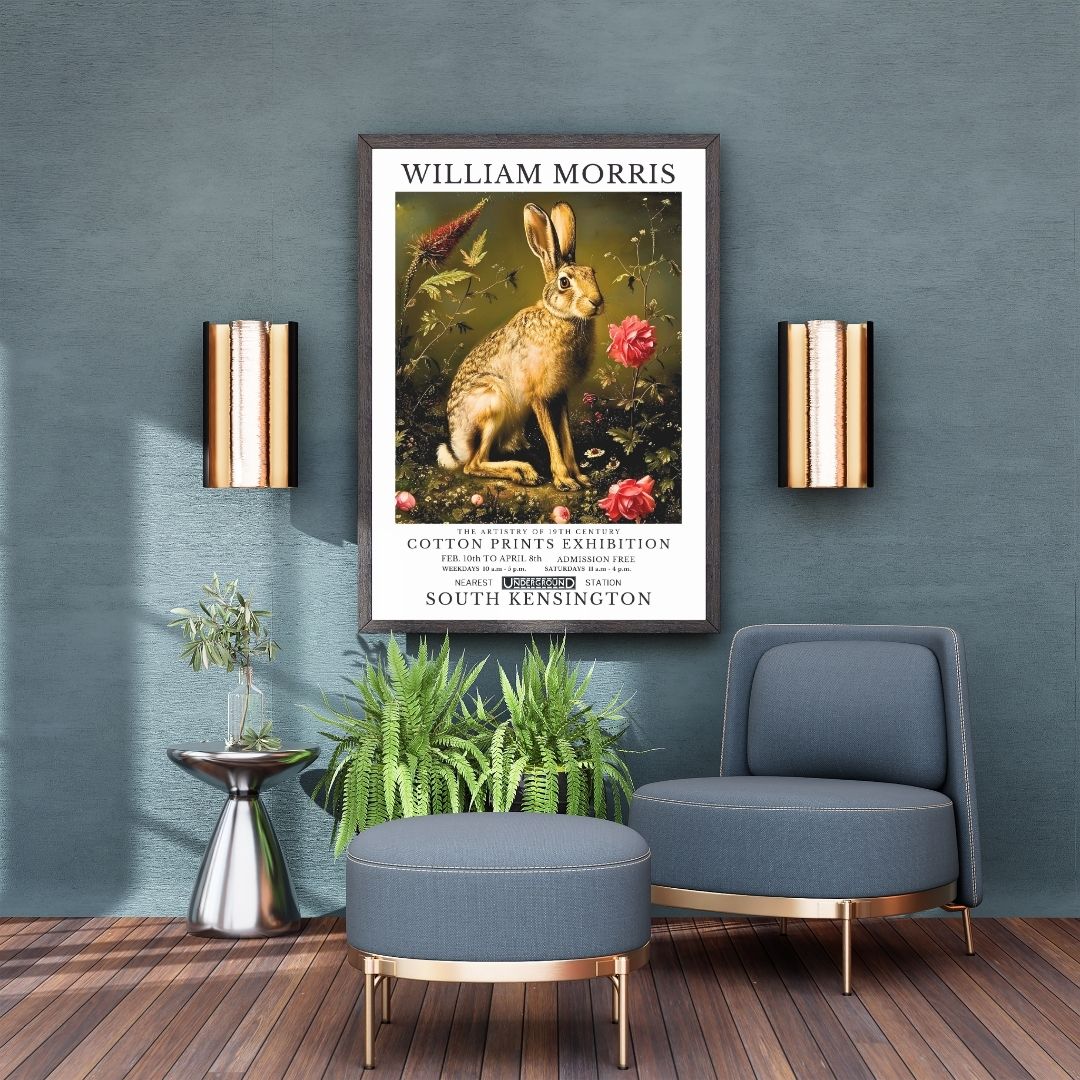 Rabbit Hare Vintage Animal William Morris Wall Art