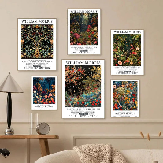William Morris Jungle Flowers Tree Vintage Botanical Wall Art
