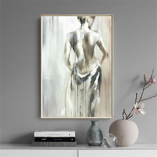 Woman Back Drawing Canvas Print