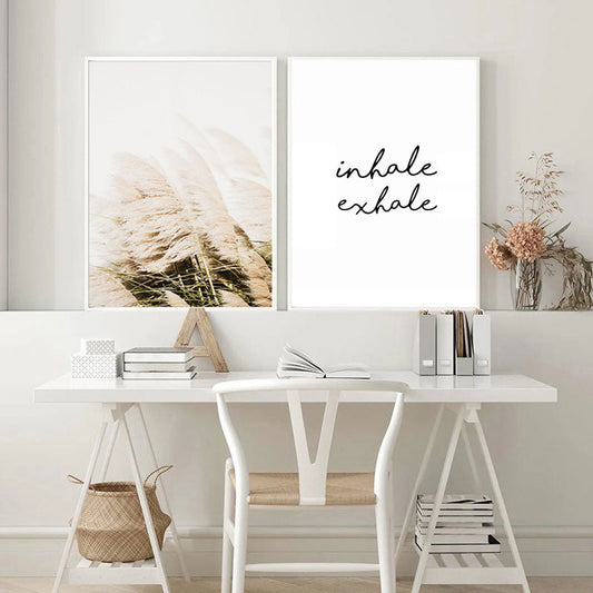 Yoga Namaste Pampas Grass Canvas Prints