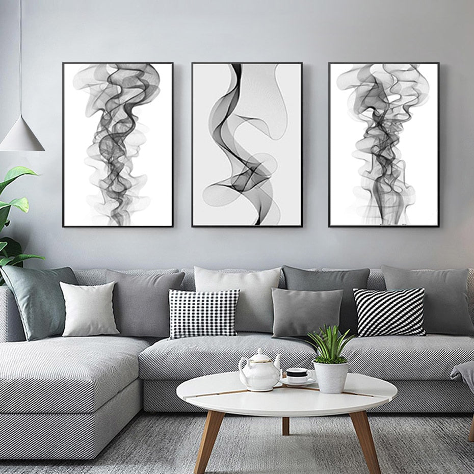 Black And White Veil Minimalist Wall Art Canvas Prints