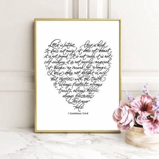 Love Is Patient Love Is Kind Quote Wall Art