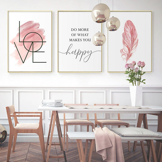 Do More Of What Makes You Happy Quote Blush Pink Canvas Prints