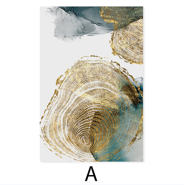 Golden Tree Of Life Leaf Wood Rings Canvas Prints