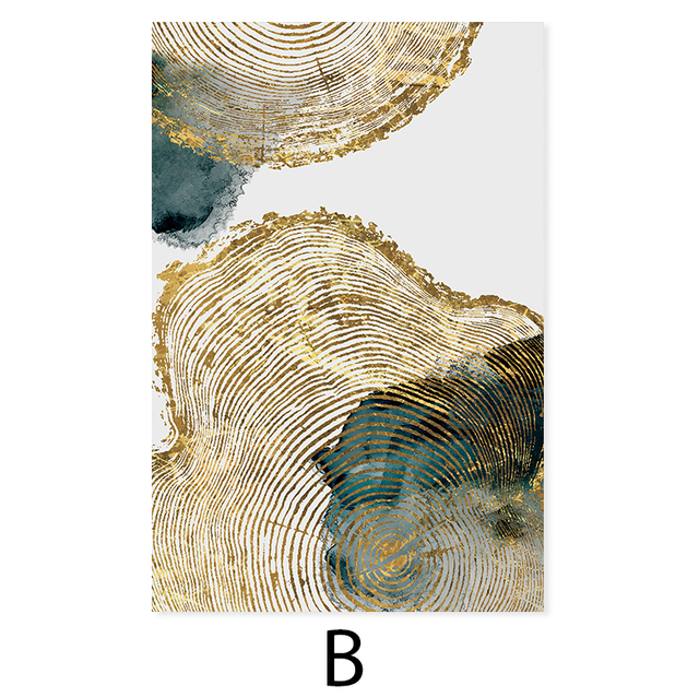 Golden Tree Of Life Leaf Wood Rings Canvas Prints