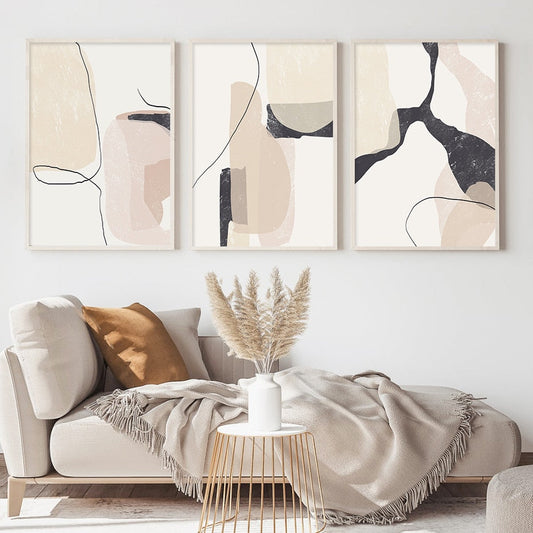 Scandinavian Abstract Neutral Hues Canvas Prints