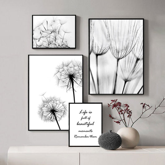 Minimalist Dandelion Flowers Wall Art