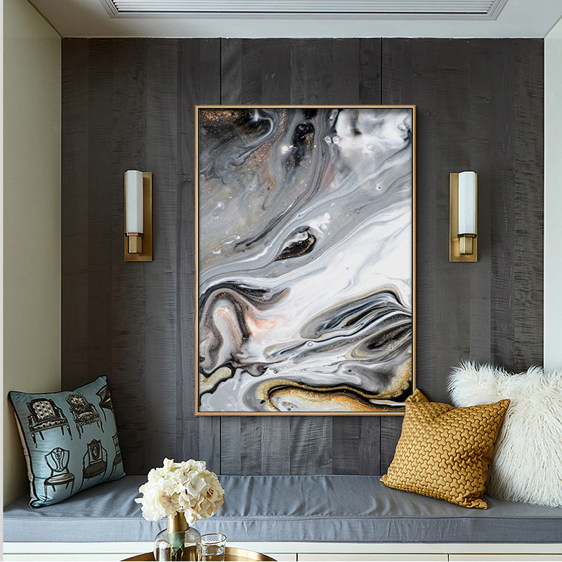 Silver Agate Gray Marble Canvas Print