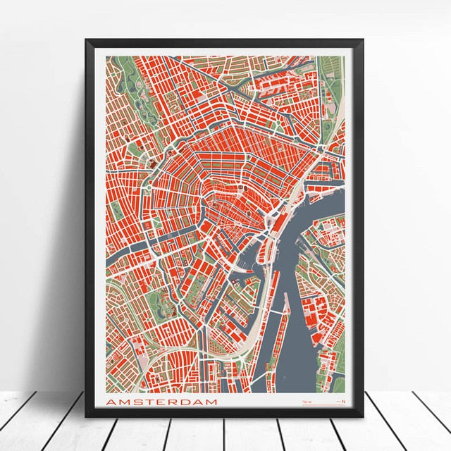 City Maps Wall Art Famous City Paris New London Stockholm Canvas Prints