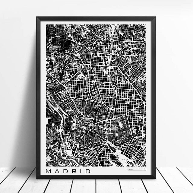 City Maps Wall Art Famous City Paris New London Stockholm Canvas Prints