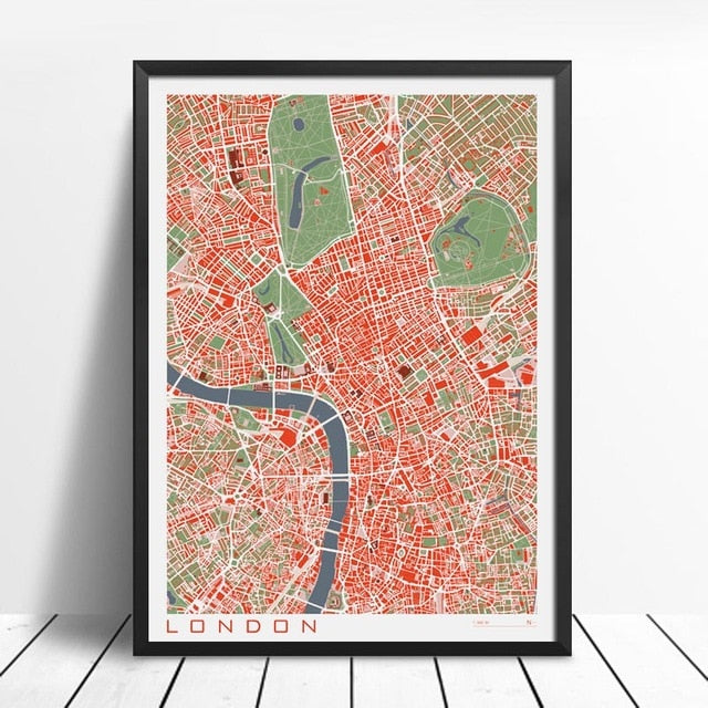 City Maps Wall Art Famous City Paris New London Stockholm Canvas Prints