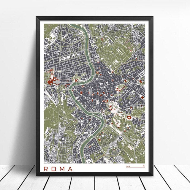 City Maps Wall Art Famous City Paris New London Stockholm Canvas Prints