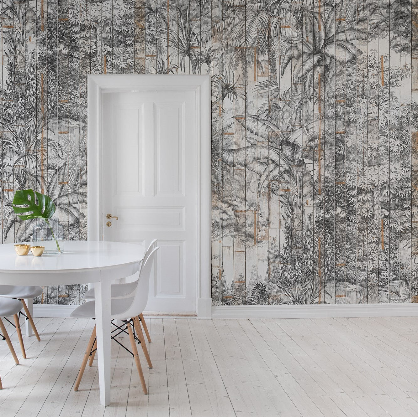 Tropical Jungle Bali Boards Mural Wallpaper (SqM)