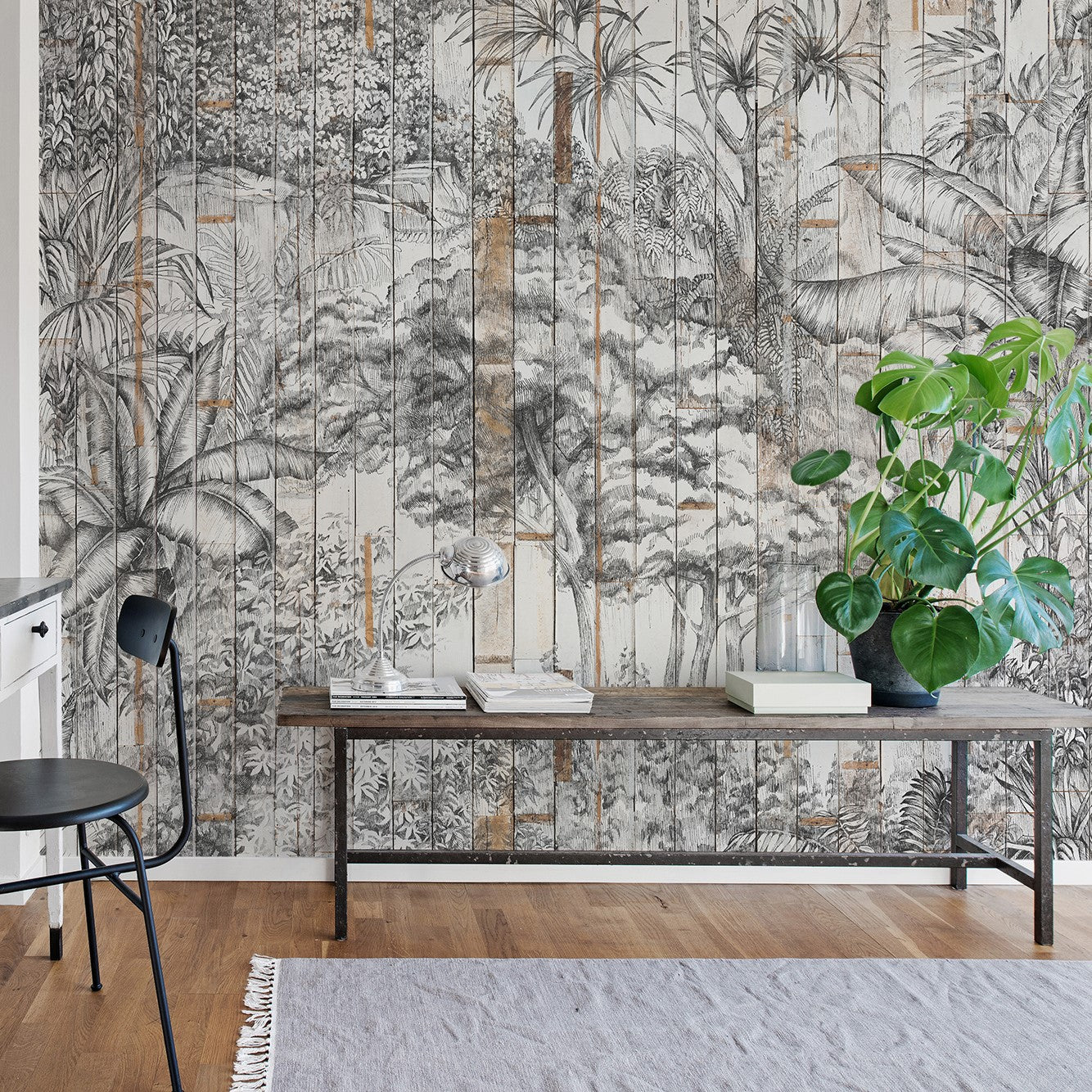 Tropical Jungle Bali Boards Mural Wallpaper (SqM)