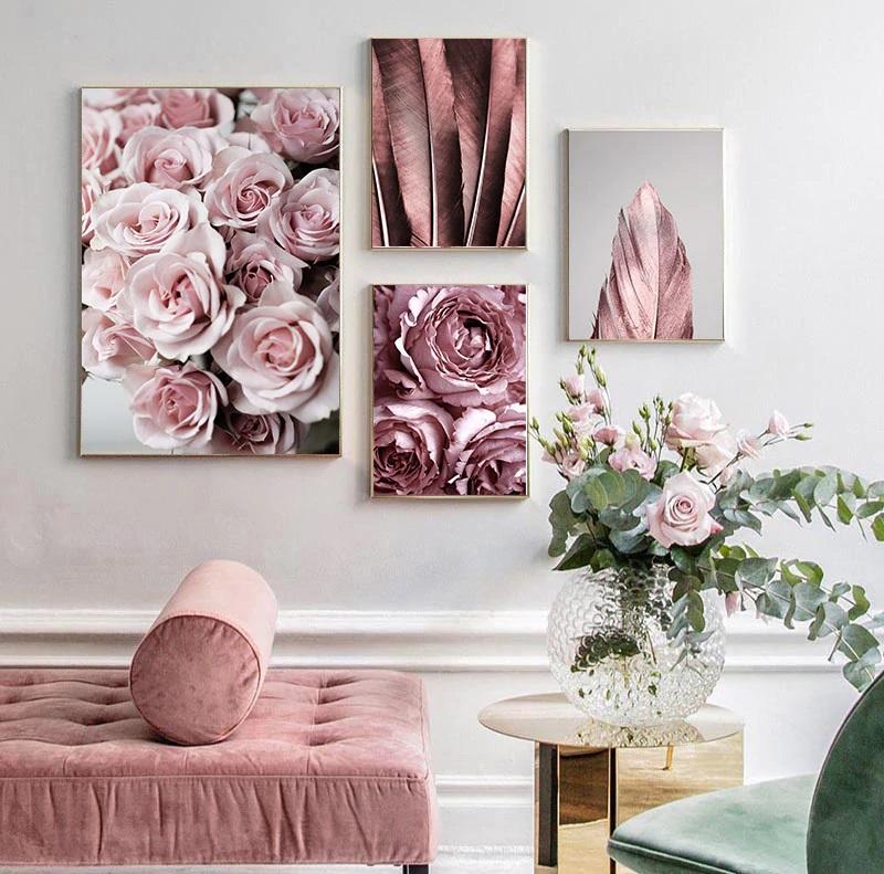 Pink Dreams Feathers Canvas Print