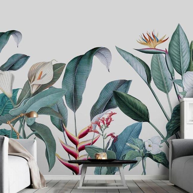 White Calas Pastel Mural Wallpaper