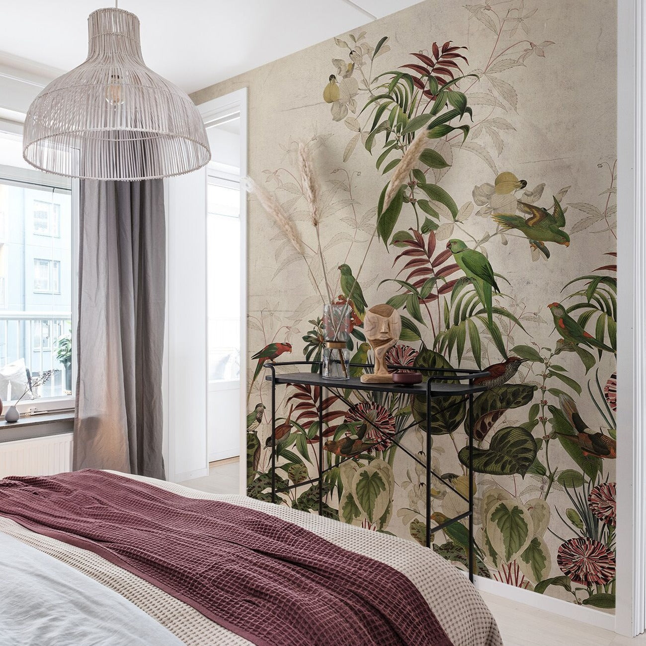 Jungle Lush Vigor Coral Mural Wallpaper (SqM)