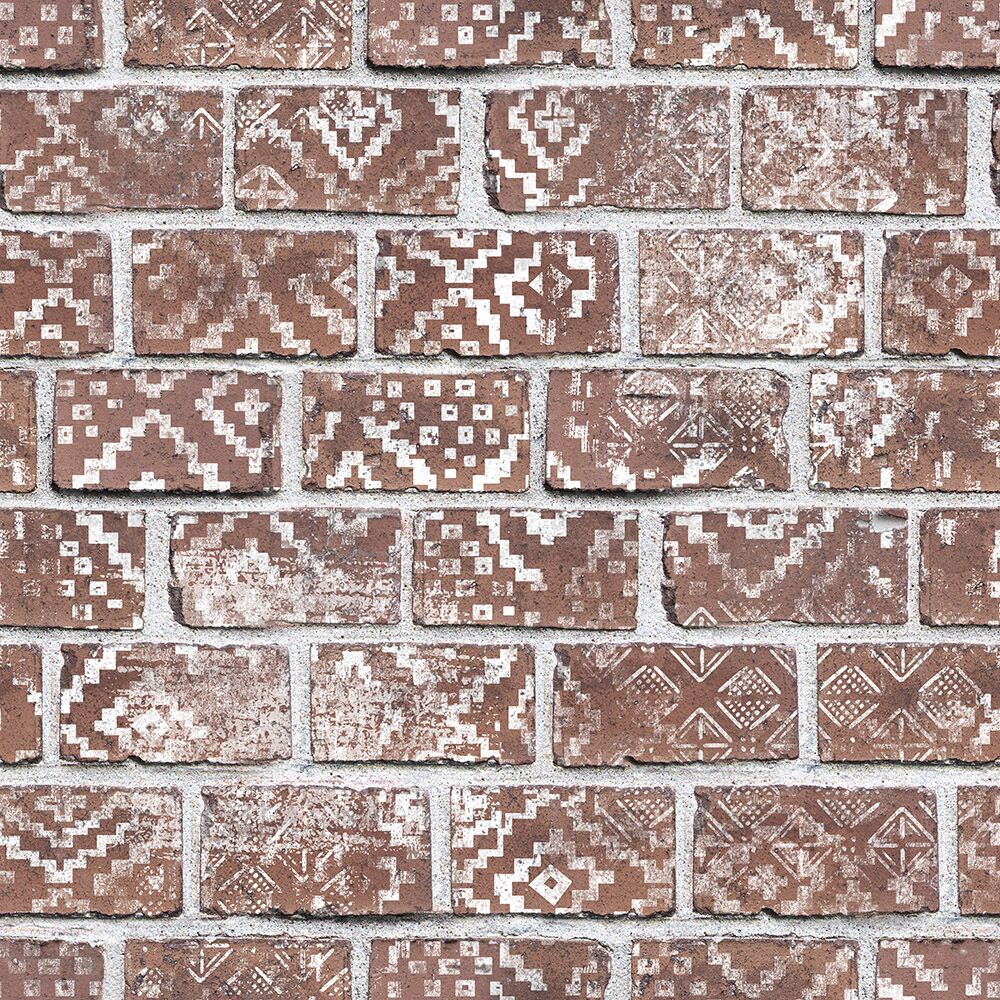 Boho Red Bricks Mural Wallpaper (SqM)