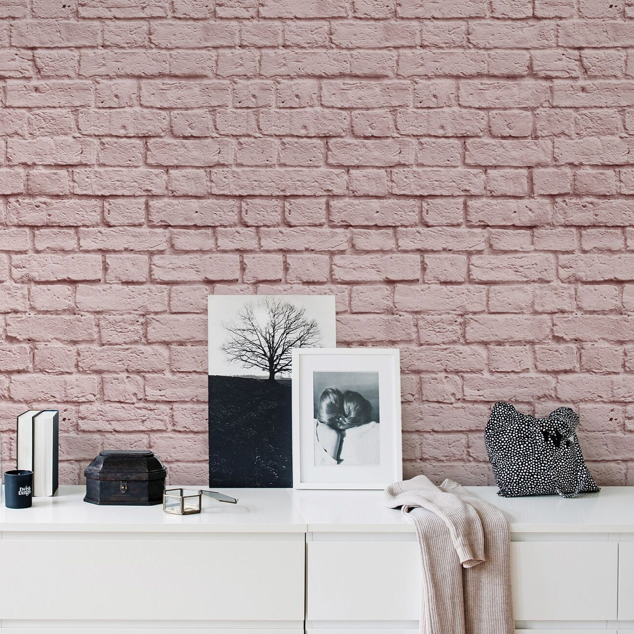 Soft Pink Bricks Mural Wallpaper (SqM)