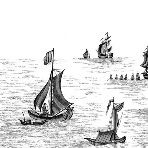 Pirates Adventure B&W Mural Wallpaper (SqM)