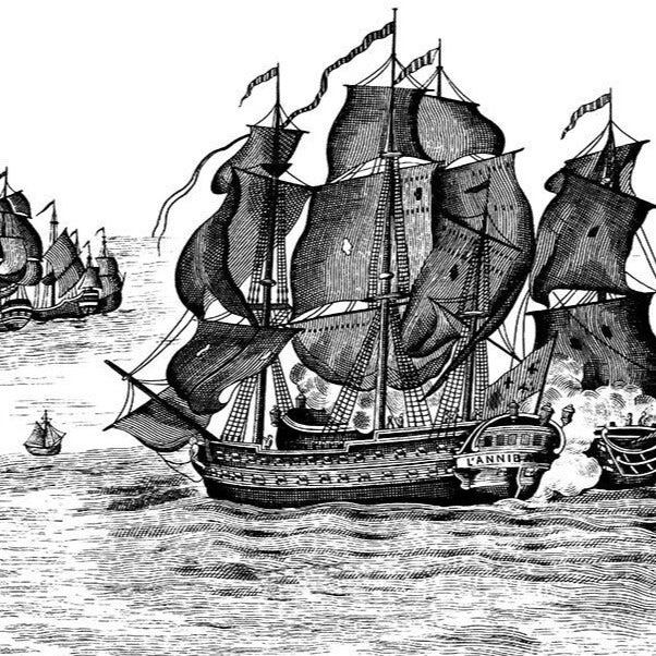 Pirates Adventure B&W Mural Wallpaper (SqM)