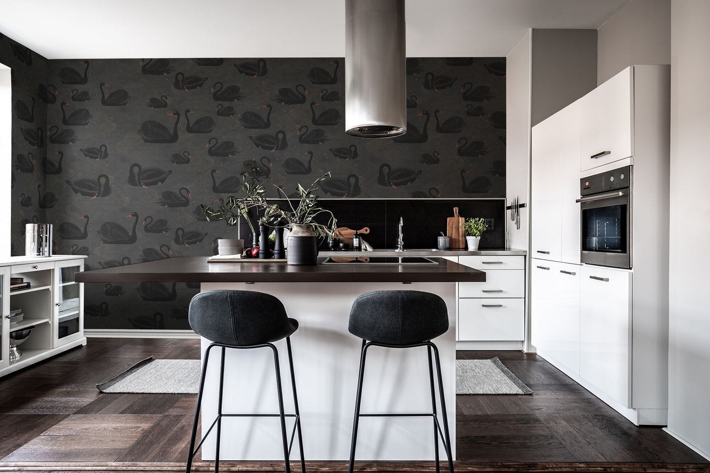 Black Swan Mural Wallpaper (SqM)