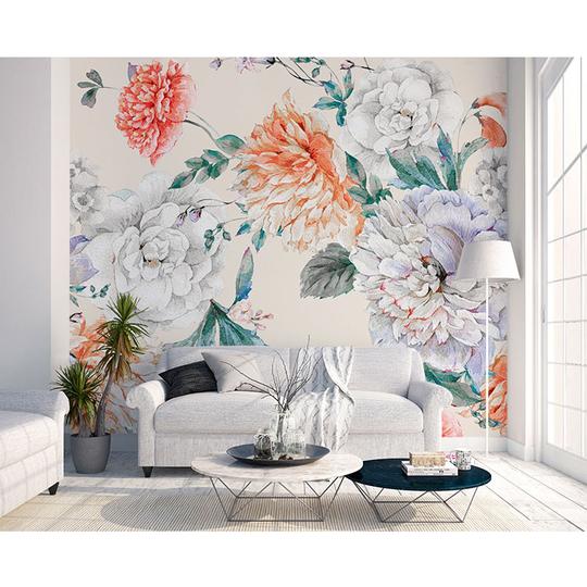 Blush Peonies Bouquet Mural Wallpaper (SqM)