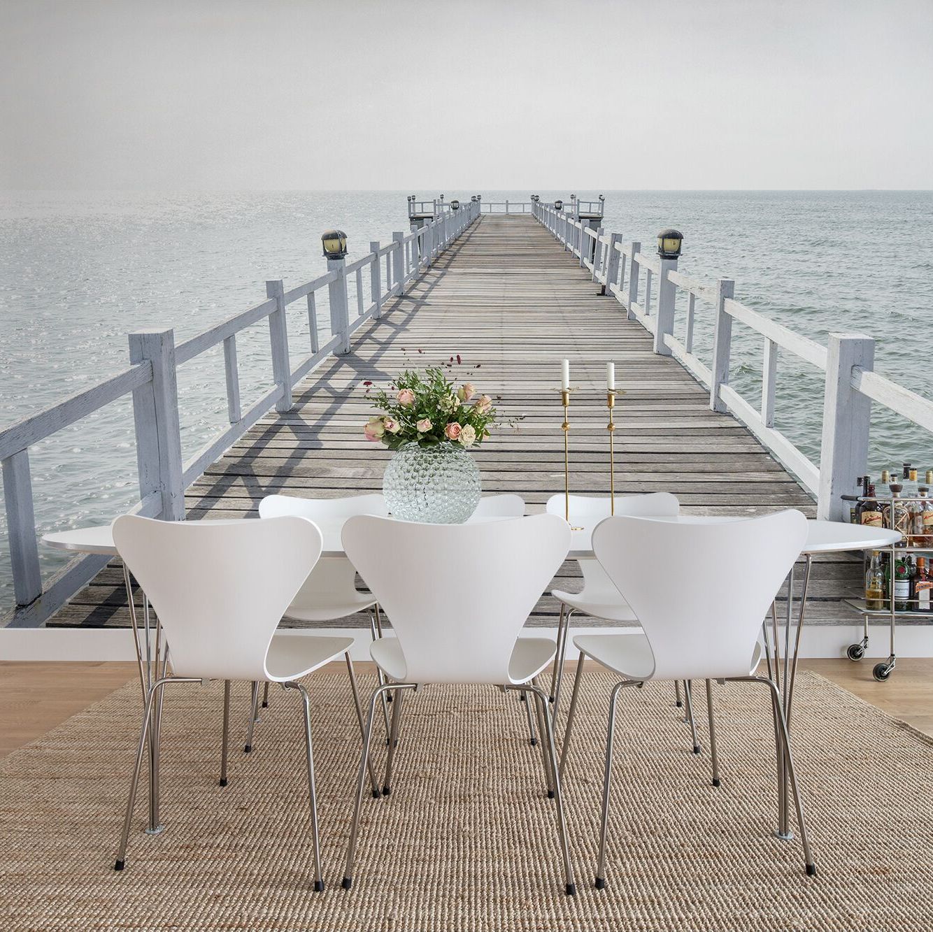 Hampton Pier View Mural Wallpaper (SqM)