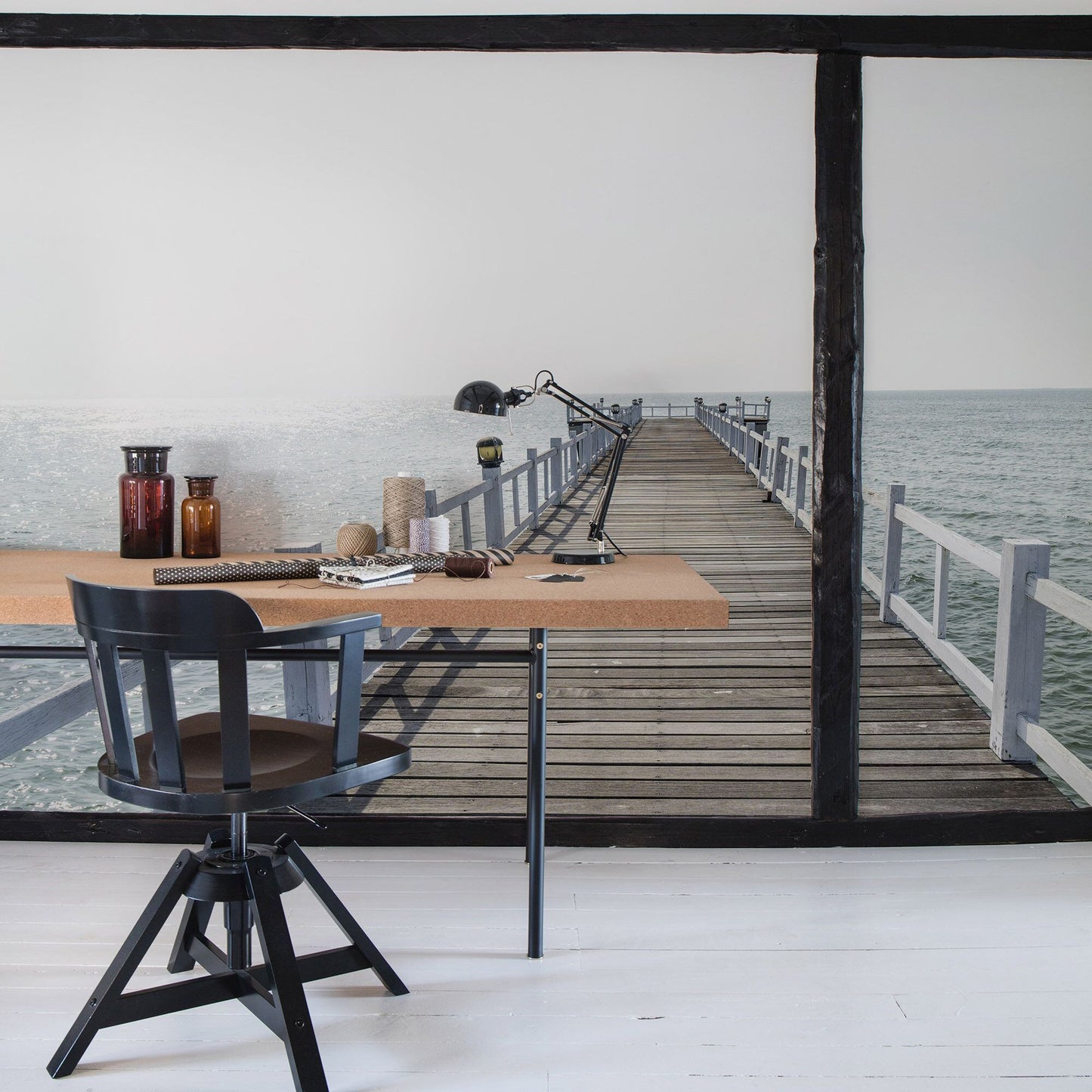 Hampton Pier View Mural Wallpaper (SqM)