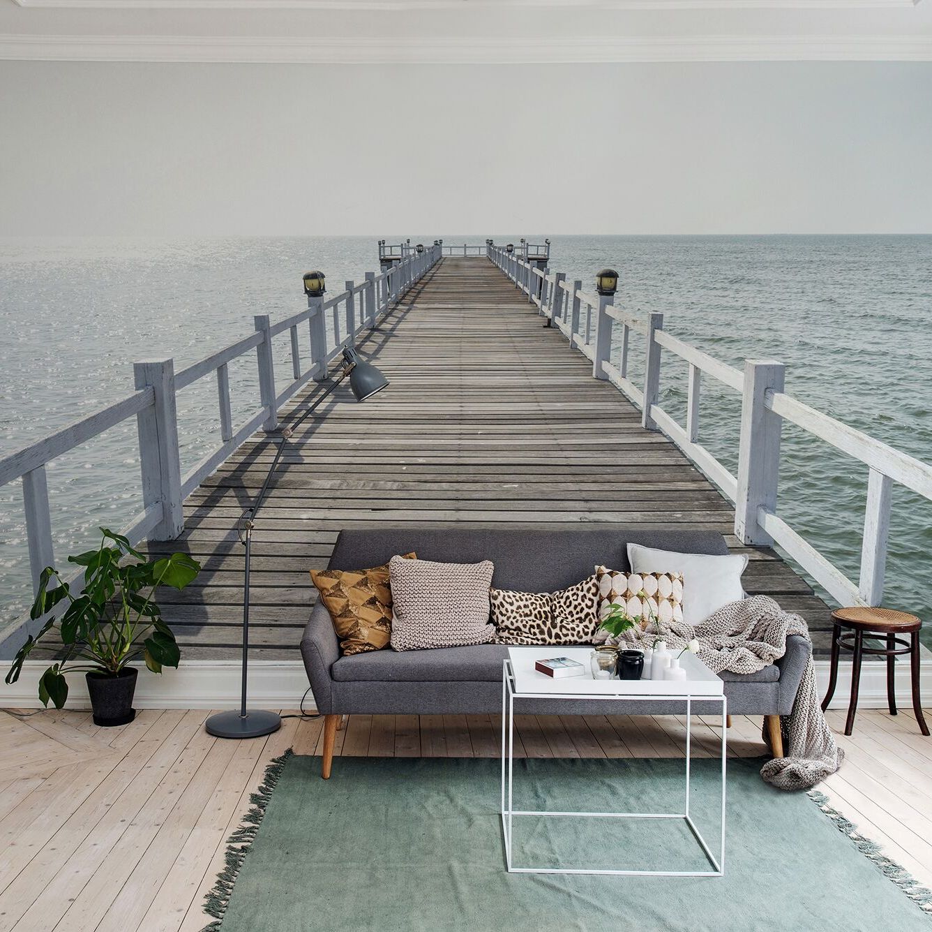 Hampton Pier View Mural Wallpaper (SqM)