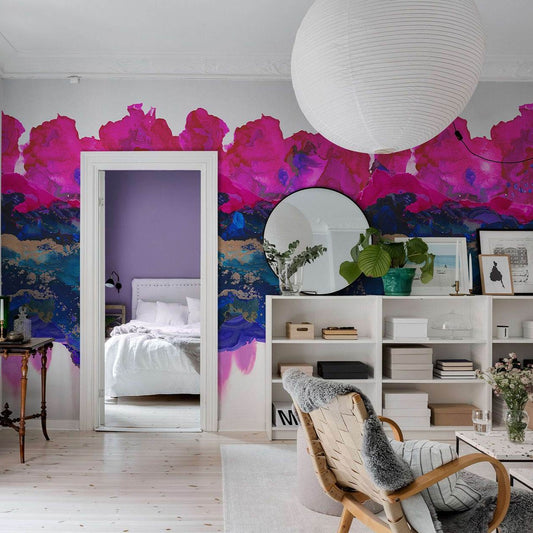 Abstract Art Donedo Magenta Mural Wallpaper (SqM)