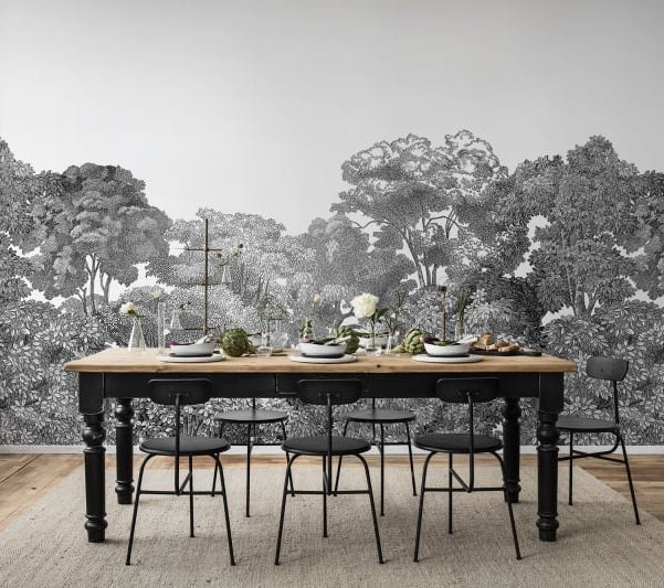 Bellewood Black & White Painting Wall Mural Wallpaper (SqM)