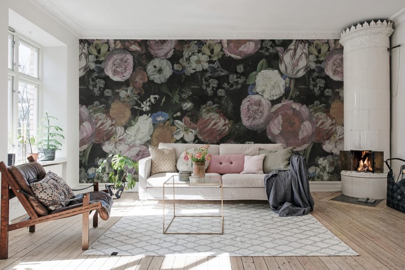 Blooming Flowers Mural Wallpaper (SqM)