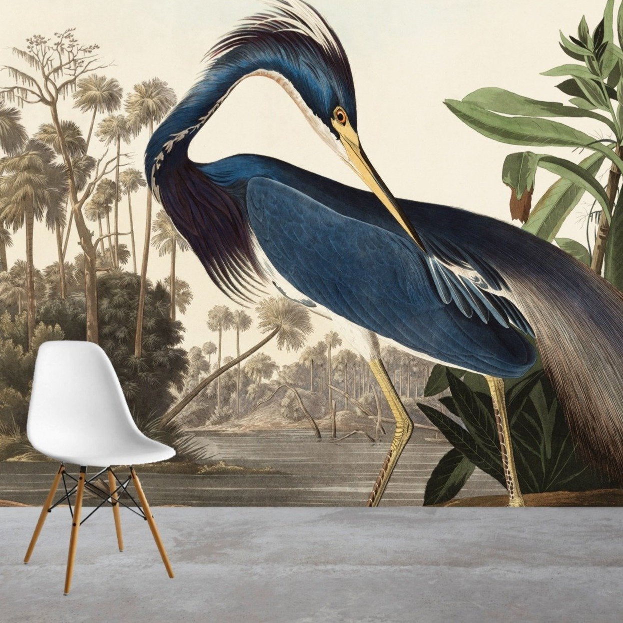 The Great Blue Heron Mural Wallpaper (SqM)