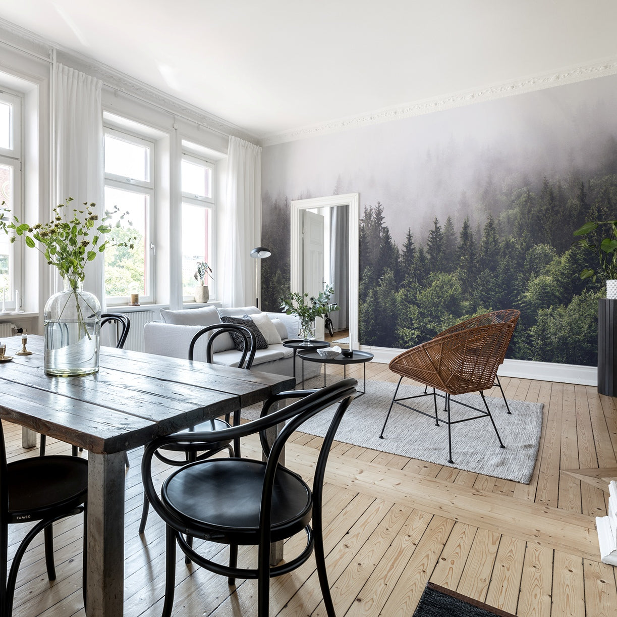 Forest Fog Mural Wallpaper (SqM)