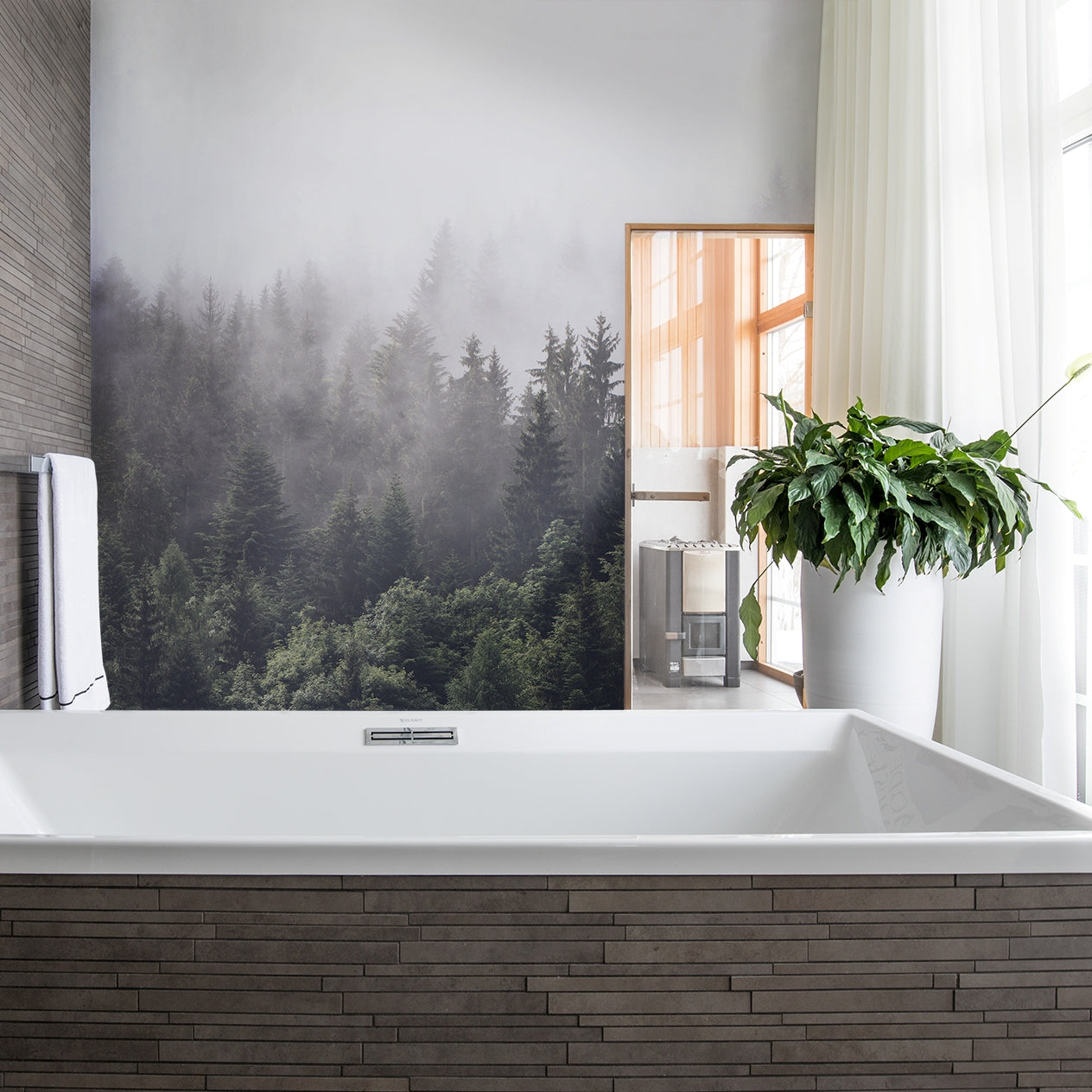 Forest Fog Mural Wallpaper (SqM)