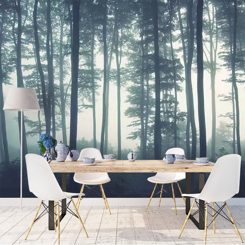Blue Forest Mist Mural Wallpaper (SqM)