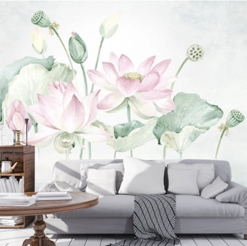 Morning Lotus Romance Wall Mural (SqM)