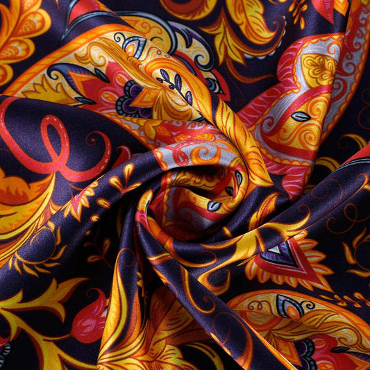 Golden Paisley Grade 6A Mulberry Silk Cushion Cover