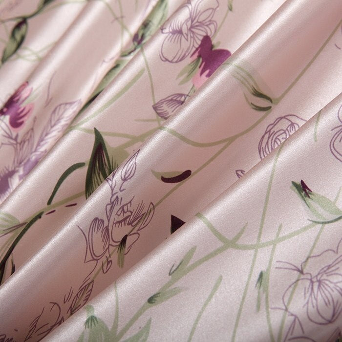 Pink Freesia Mulberry Silk Pillowcase