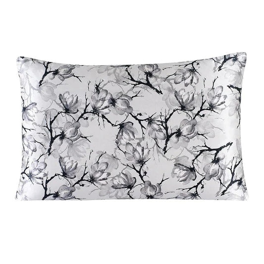 Silver Blossoms Mulberry Silk Pillowcase