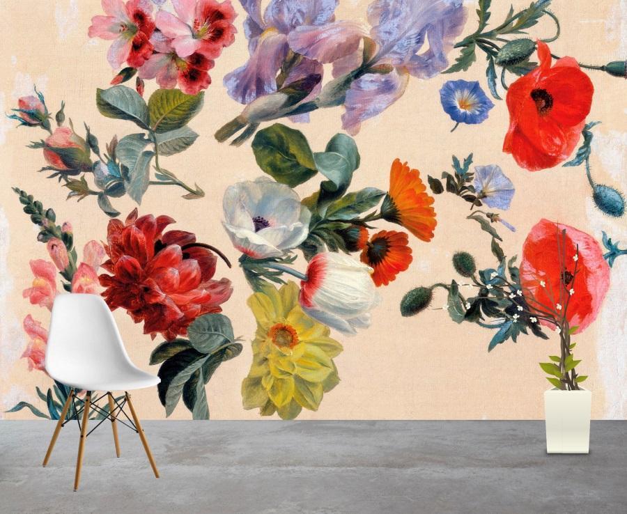 Pastel Summer Flowers Mural Wallpaper (SqM)