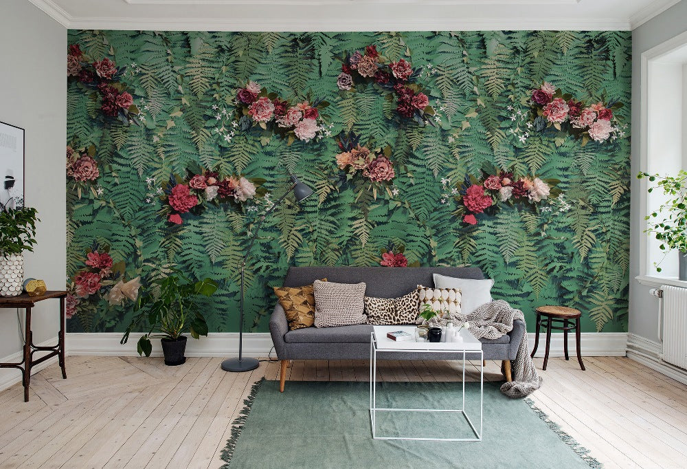 Unfading Flowers Mural Wallpaper (SqM)