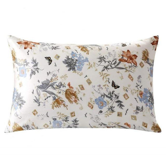 Vintage Tulips Mulberry Silk Pillowcase