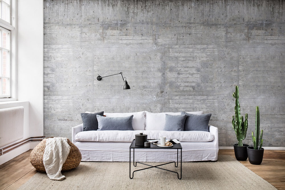 Wooden Grey Concrete Mural Wallpaper (SqM)
