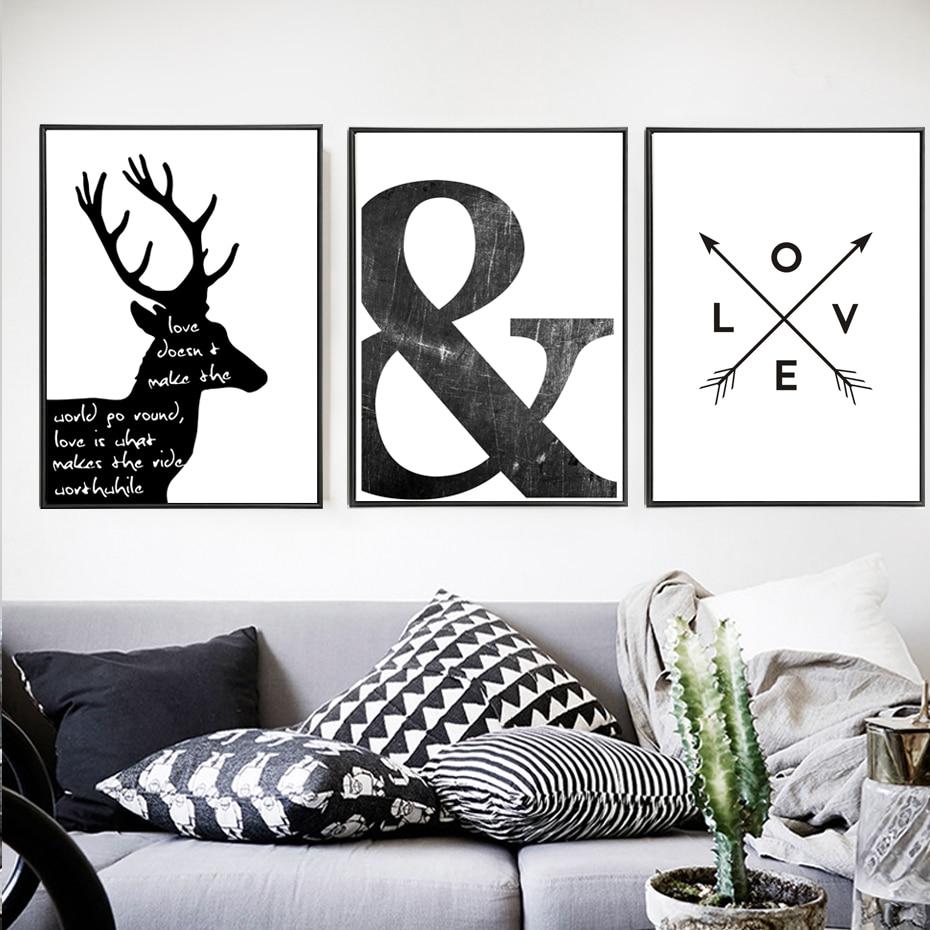 Deerest Love Abstract Canvas Wall Art