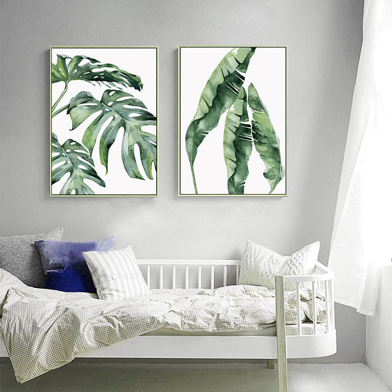 Banana Green Leaves Trio Wall Art