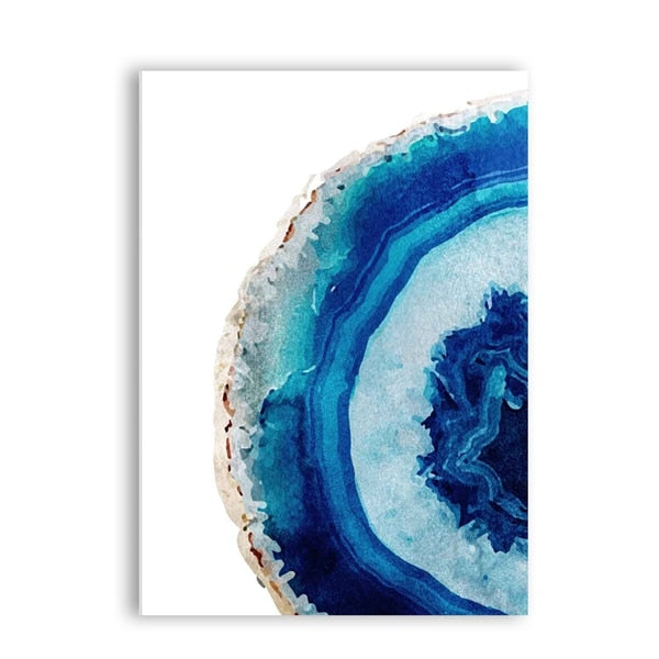 Blue Agate Slice Poster