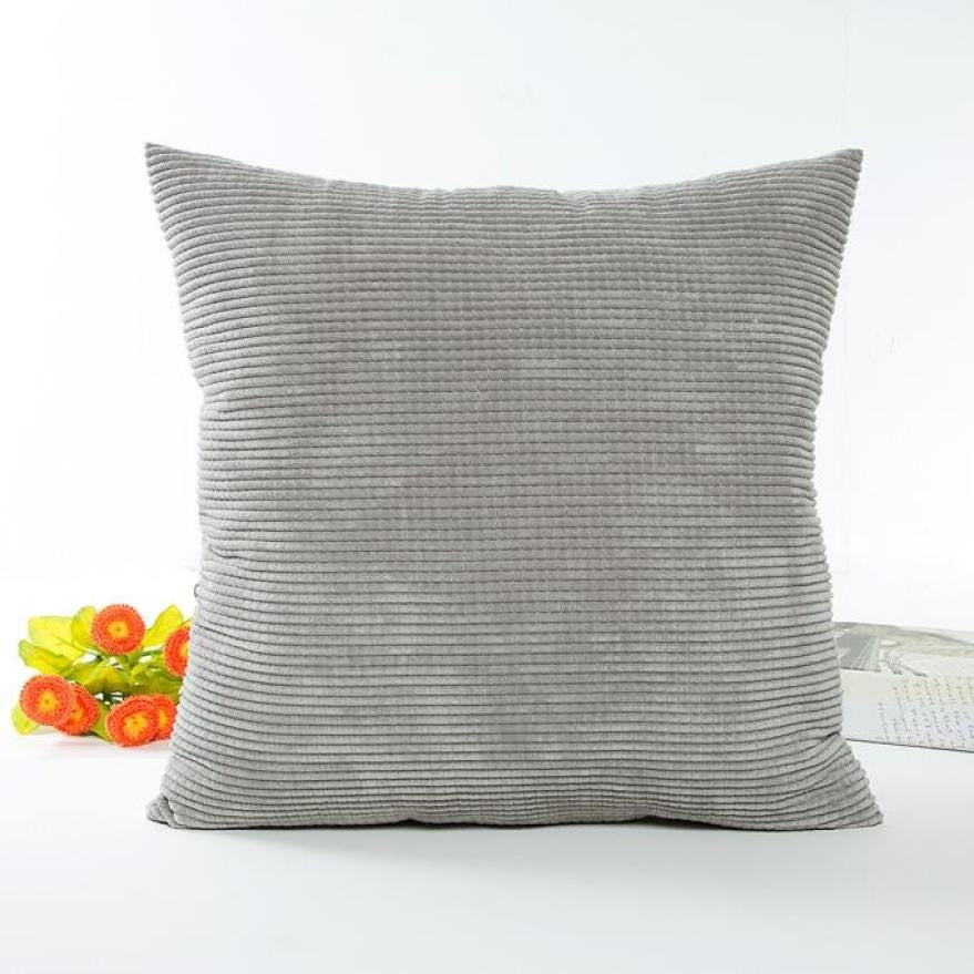 Silver Grey Corduroy Cushion Cover